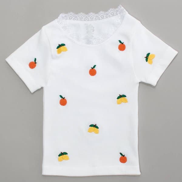 Girls (7-16) Jolie & Joy Lace Trim Fruit Tee - image 