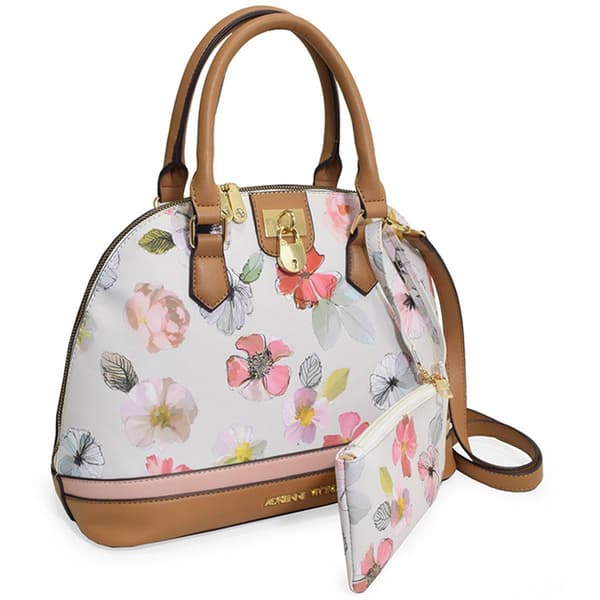 Adrienne Vittadini Sophia Floral Dome Satchel w/ Pouch - Boscov's