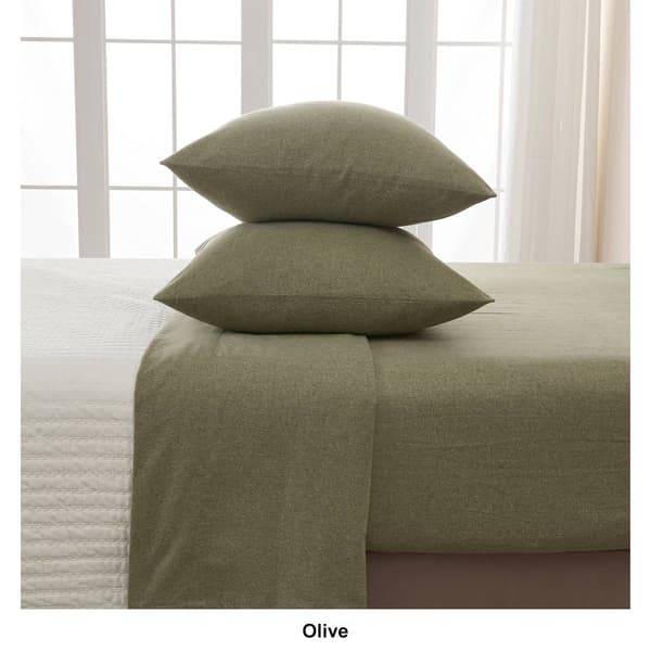 Freshfolds Cotton Blend Solid Flannel 4pc. Sheet Set