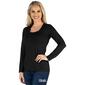 Womens 24/7 Comfort Apparel Scoop Neck Long Sleeve Solid Tee - image 3