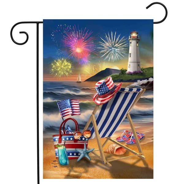Briarwood Lane Oceanside Fireworks Garden Flag - image 