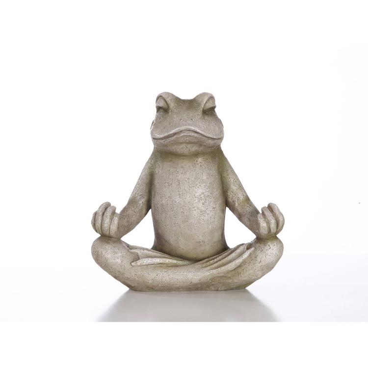 Hi-Line Gift Frog Sitting in Lotus Position Garden Statue