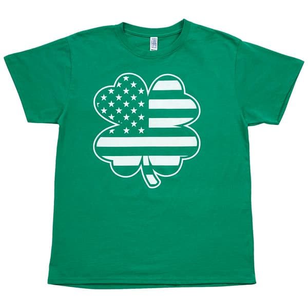Young Mens Brisco Brands(tm) Shamrock Flag Short Sleeve Graphic Tee - image 