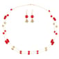 Ashley Cooper&#40;tm&#41; Layered Multi Red Bead Necklace & Earring Set - image 1