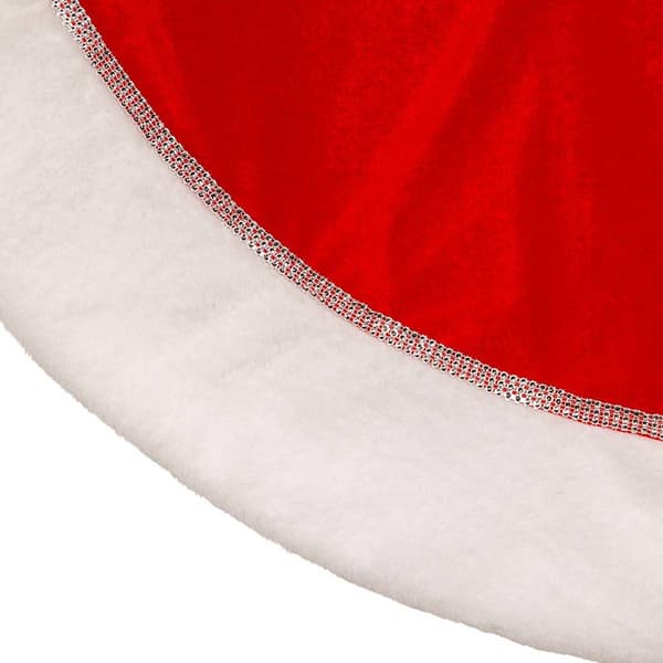 Kurt Adler 48in. Traditional Red w/ White Border Tree Skirt