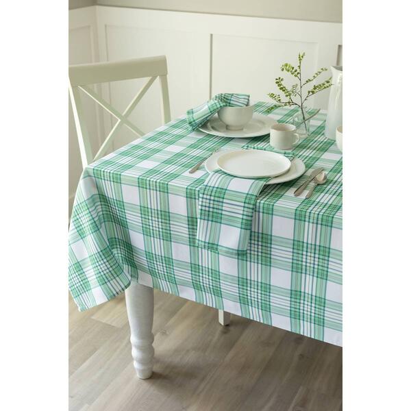 Johnson Plaid Fabric Tablecloth - image 