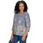 Petite Alfred Dunner Tuscany Square Neck Floral Sweater - image 3