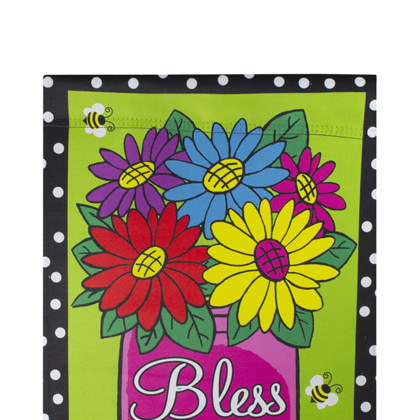 Northlight Bless this Home Bouquet with Vase Outdoor Garden Flag
