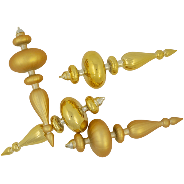 Northlight 4ct. Gold 2-Finish Christmas Shatterproof Ornaments