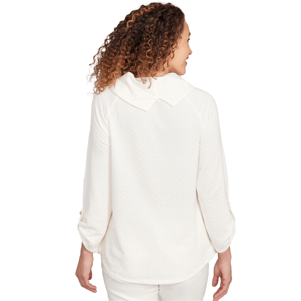 Womens Ruby Rd. Nouveau Chic Cowl Neck Roll Tab Sleeve Blouse