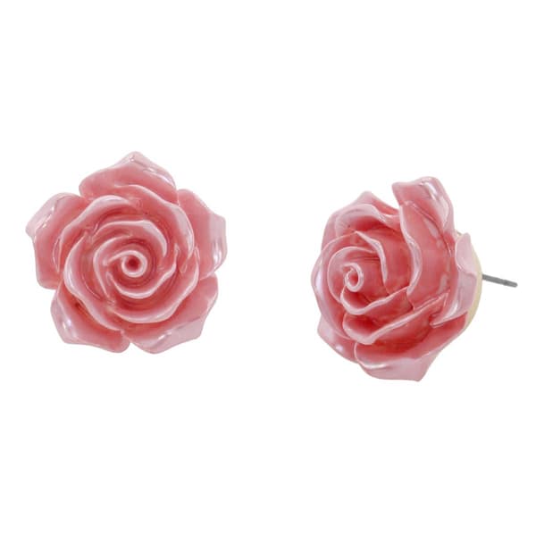Betsey Johnson Sweetheart Rose Stud Earrings - image 