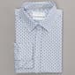 Mens Denim & Flower Geometric Dress Shirt - White/Blue - image 1