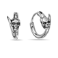 Mens Lynx Stainless Steel Skull Hoop Earrings - image 3