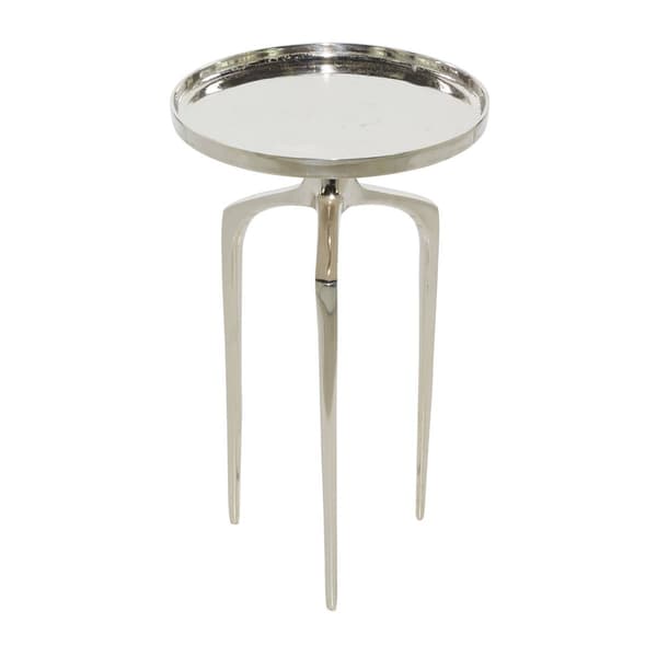 9th & Pike&#174; Contemporary Round Silver Aluminum Raised Edge Table