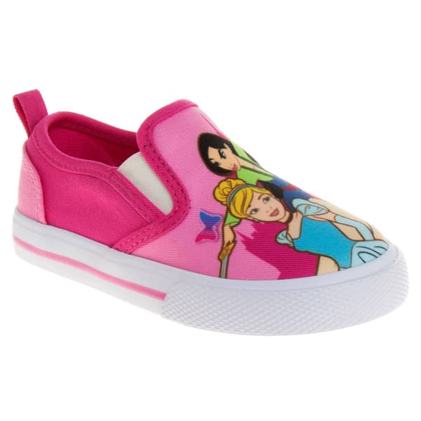 Little Girls Disney Princesses Slip-On Fashion Sneakers - image 
