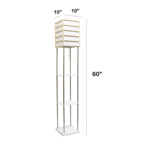 Lalia Home 1 Light Metal Etagere Floor Lamp w/ Shelves & Shade