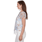 Womens Hearts of Palm Cool & Collected Textured Open Knit Blouse - image 4