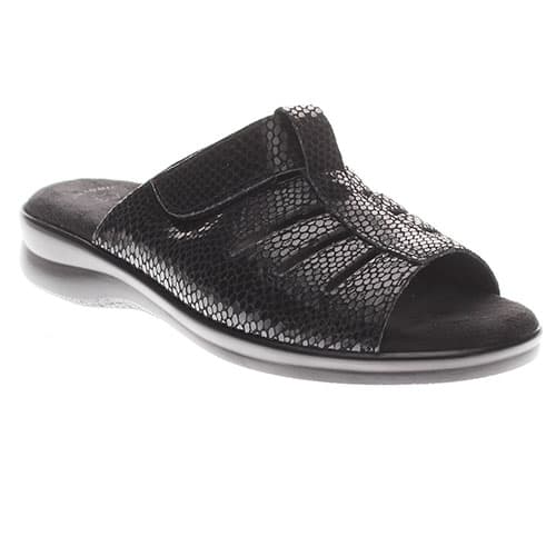 Womens Flexus&#40;R&#41; By Spring Step Vamp Slide Sandals - Black Patent - image 