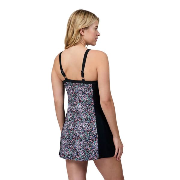Womens Free Country Floral Swim Dress with Built-In Biker Shorts