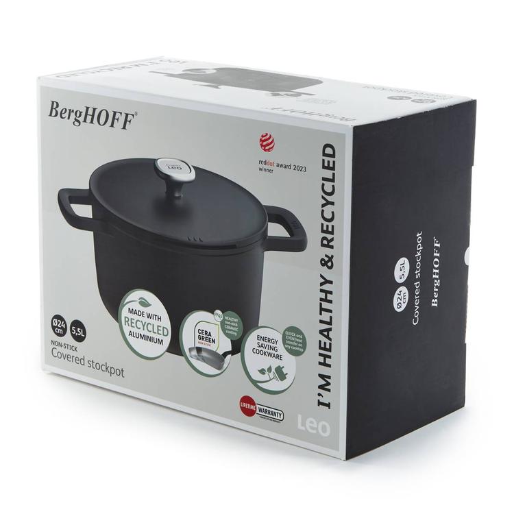 BergHOFF Phantom Nonstick 10in. Ceramic Covered Stockpot