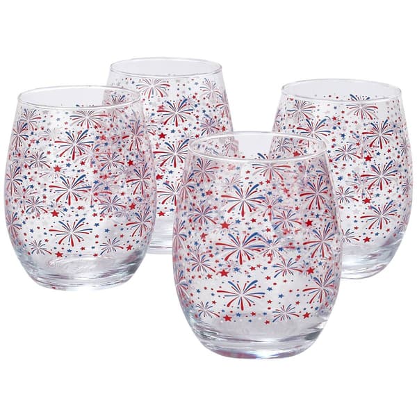 Home Essentials Fireworks With Stars Wine Glasses - Set of 4 - image 