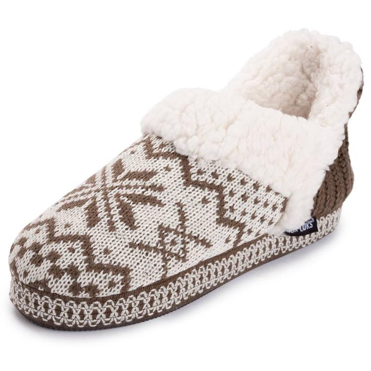 Womens MUK LUKS® Magdalena Rouched Slippers - Brown