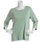 Womens Hasting & Smith 3/4 Sleeve Solid Open Crew Neck Top - image 1