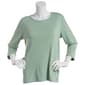 Plus Size Hasting & Smith 3/4 Sleeve Solid Open Crew Neck Top - image 1
