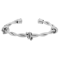 Mens Lynx Stainless Steel Barb Wire Cuff Bangle Bracelet - image 1