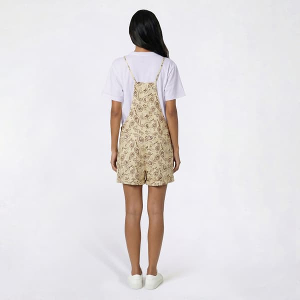 Juniors No Comment Linen Like Paisley Cuff Romper