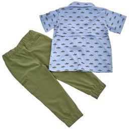 Toddler Boy Hunter Fish Button Down And Cargo Pants Set