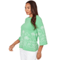 Womens Ruby Rd. Hothouse Florals Palm Tree Embroidery Blouse - image 3