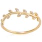 Yellow Gold Over Sterling Silver Cubic Zirconia Leaf Ring - image 1
