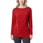 Womens NY Collection Long Sleeve Ruched Side Blouse - image 1