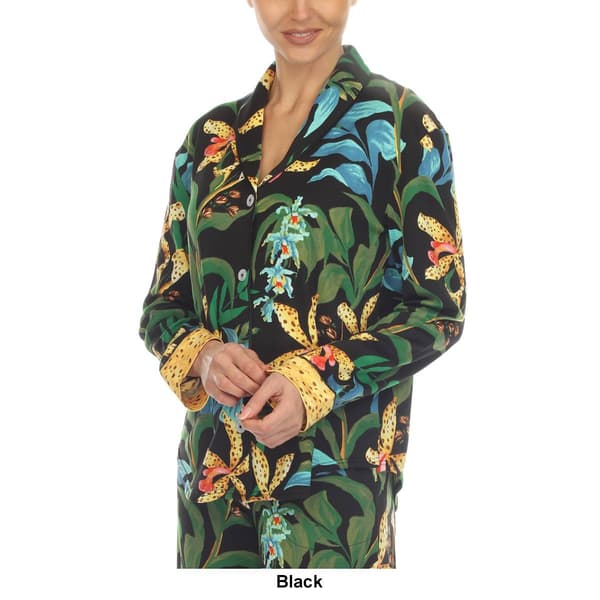 Womens White Mark Two Piece Wildflower Print Pajama Set