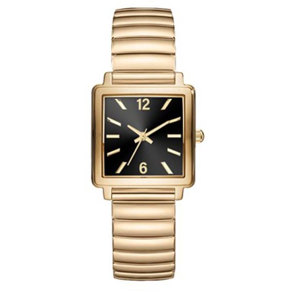 Womens Gold-Tone Black Dial Analog Watch - 15280G-07-G27 - image 