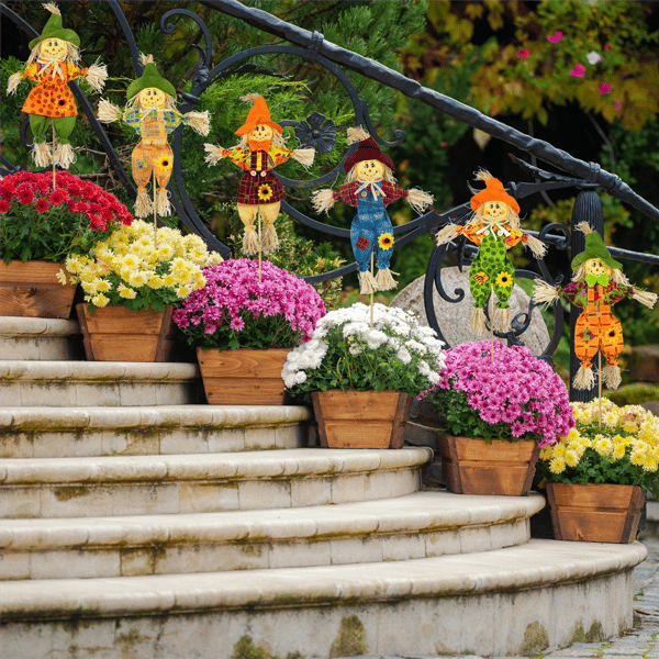 Northlight 24in. Scarecrow Fall Harvest Picks - Set of 6