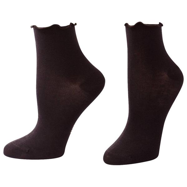 Womens HUE Lettuce Edge Anklet Socks - image 