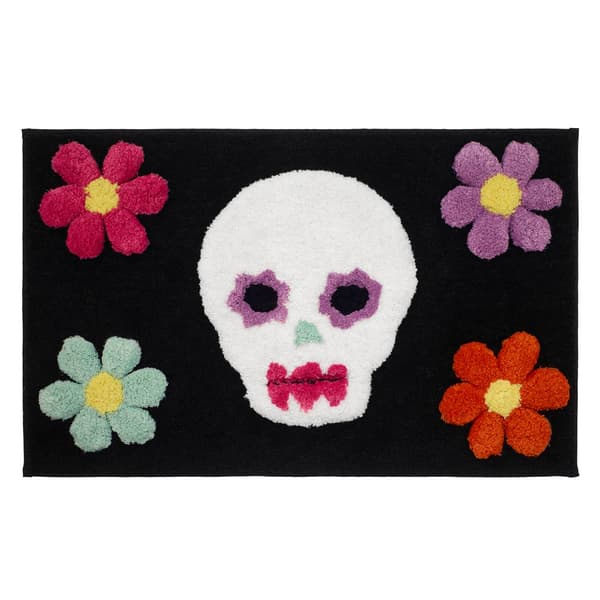 Avanti Sugar Skull Halloween Bath Rug - image 