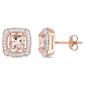Gemstone Classics&#40;tm&#41; Rose Gold Diamond Halo Stud Earrings - image 1