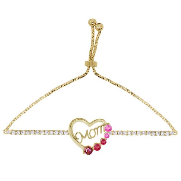 Gemstone by Gianni Argento Pink Sapphire Mom Heart Bracelet
