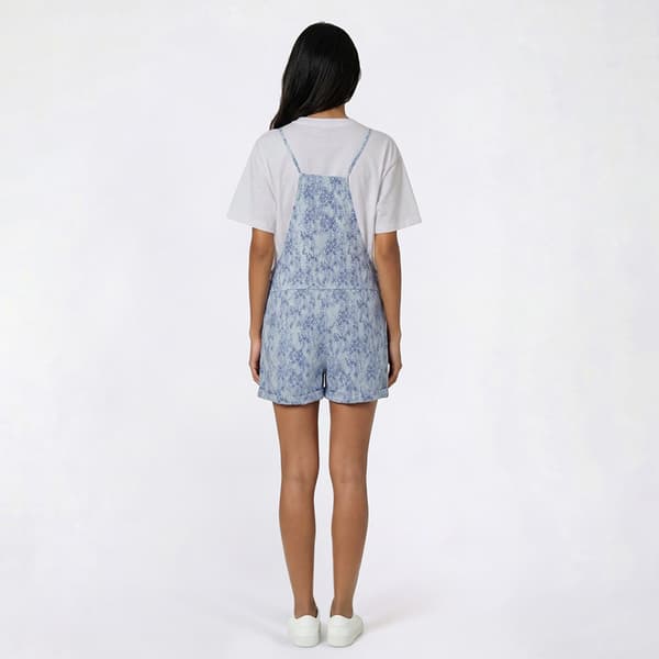 Juniors No Comment Linen Like Ikat Cuff Romper