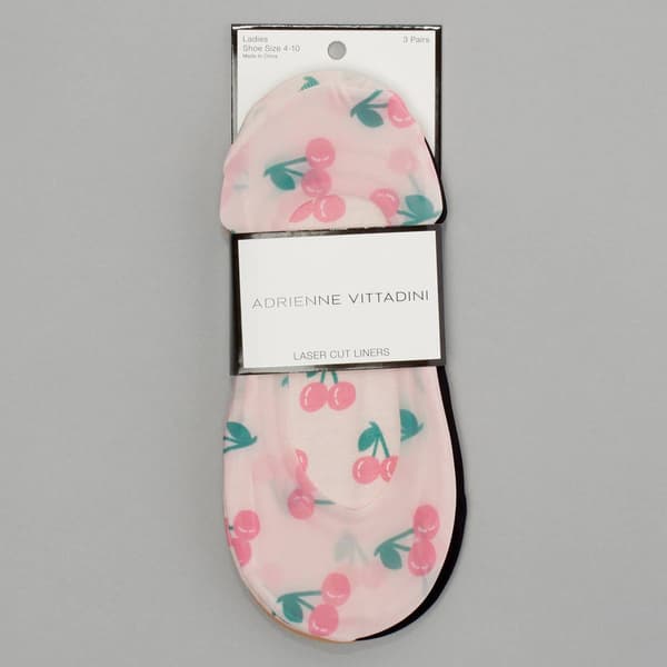 Womens Adrienne Vittadini 3pk. Laser Cut Liner Socks - image 