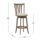 HH2 Home Savana Grey Wood Swivel Bar Height Stool - image 6