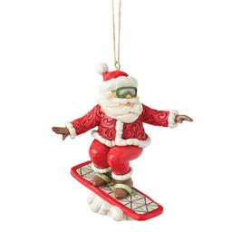 Jim Shore Snowboarding Santa Hanging Christmas Ornament