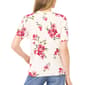 Womens Cece Short Sleeve Rib Floral Sweater - image 2