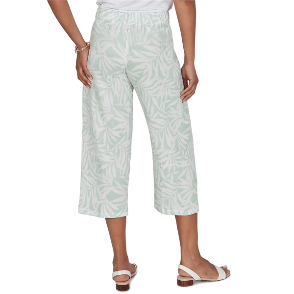 Womens Emaline Verde Grove II Tropical Pull On Wide Leg Pants