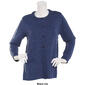 Plus Size Linda Matthews Long Sleeve Button Front Marled Cardigan - image 3