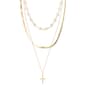 Jessica Simpson Yellow Gold Plated Cross Layered Necklace - image 1