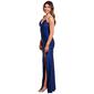 Juniors Crystal Doll Indigo Satin Rhinestone Strap Sheath Dress - image 4